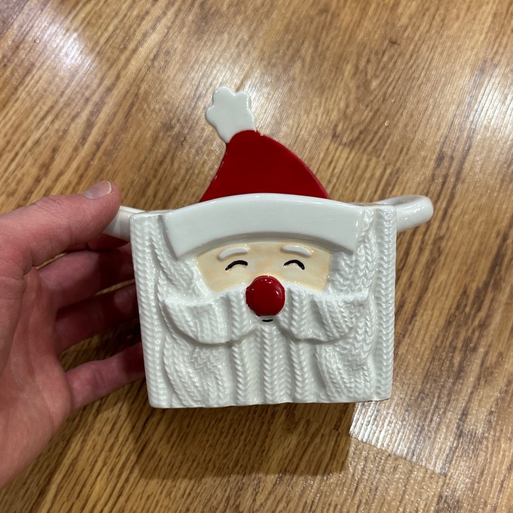 Mud Pie Santa Claus Holiday Mug - Red and White